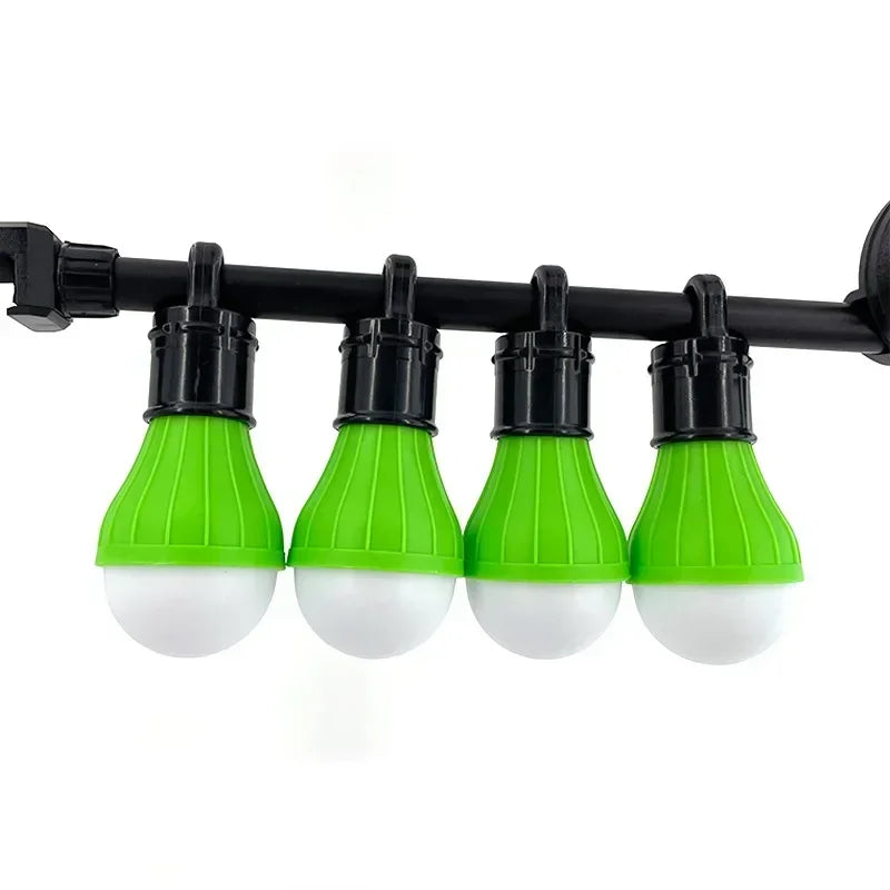 Lot de 4 lampes de tente LED vertes à suspendre