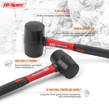 Maillet caoutchouc double face - Hi-Spec
