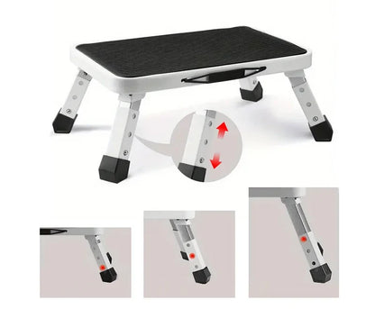 Marche pied pliant extra-plat en métal, 158 kg