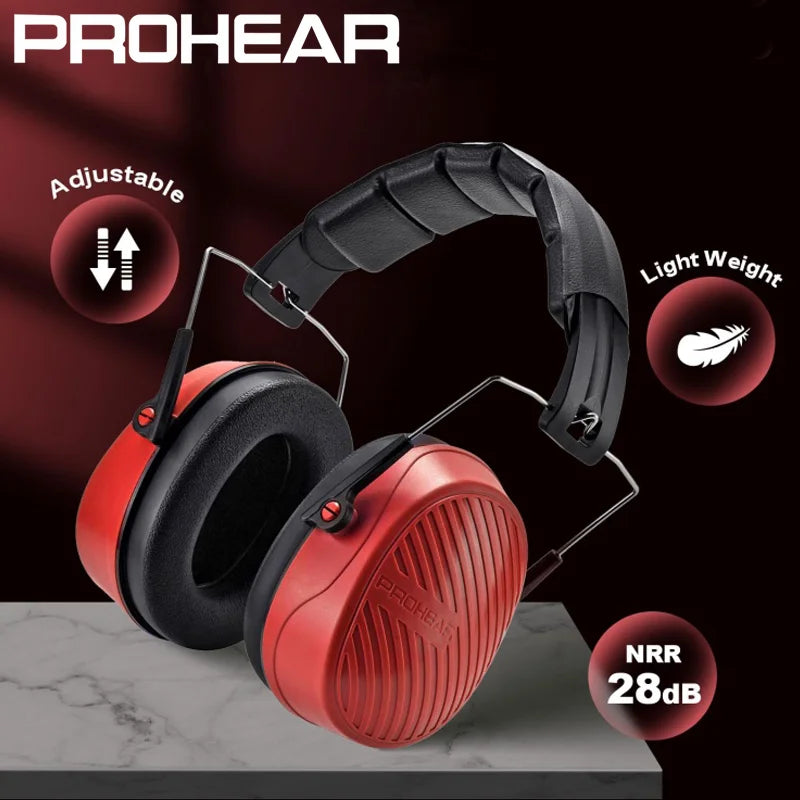 PROHEAR Foldable Safety Earmuffs Hearing Protector for Mowing Shooting Construction 28dB Passive Noise Reduction Ear Protection