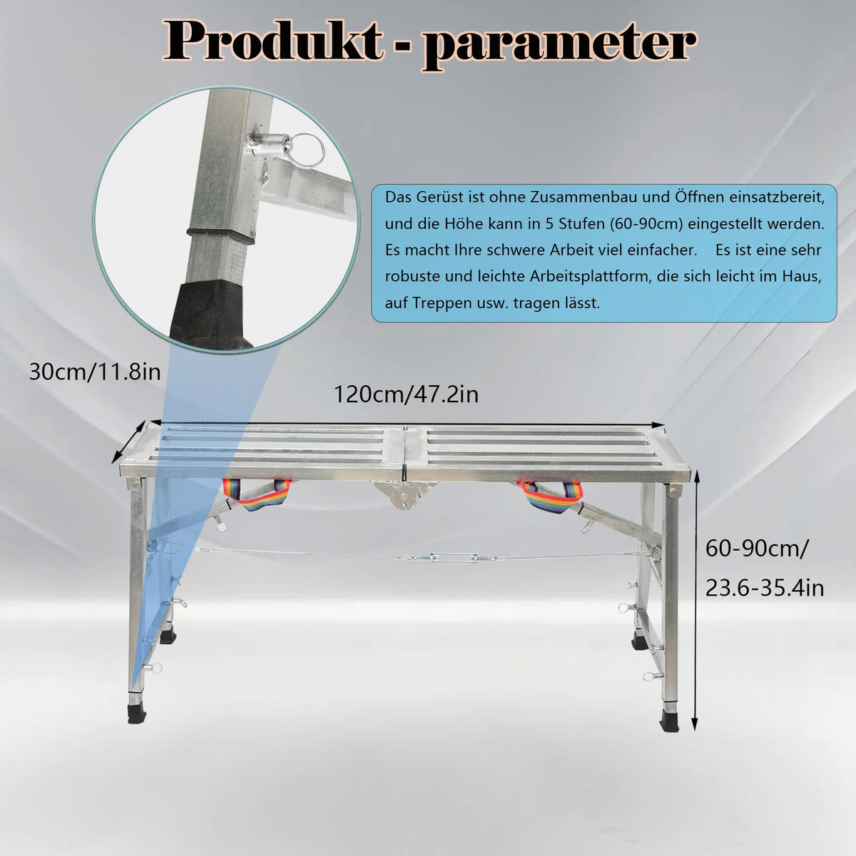 Plateforme de travail pliante 120 cm