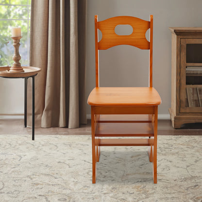 Chaise-escabeau 4 marches en pin massif