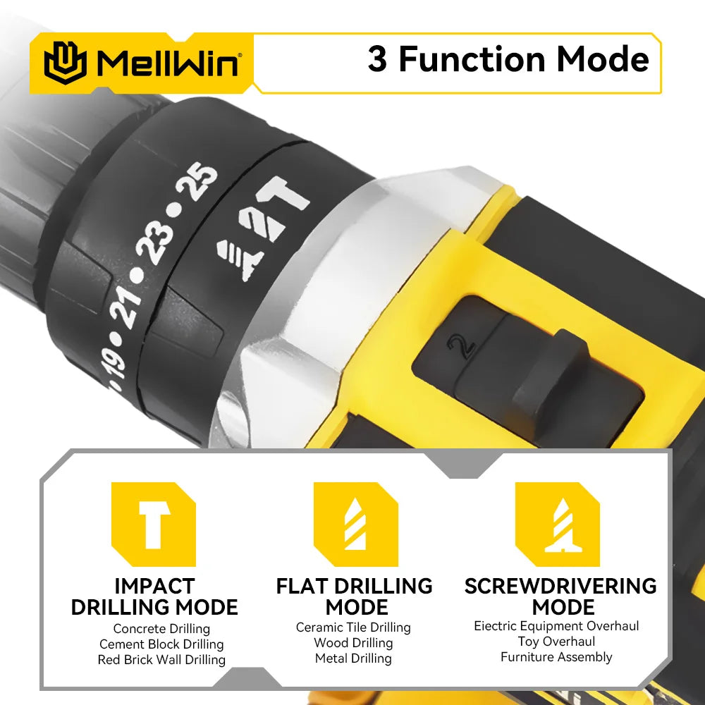 Perceuse-visseuse, 3 modes de fonctionnement