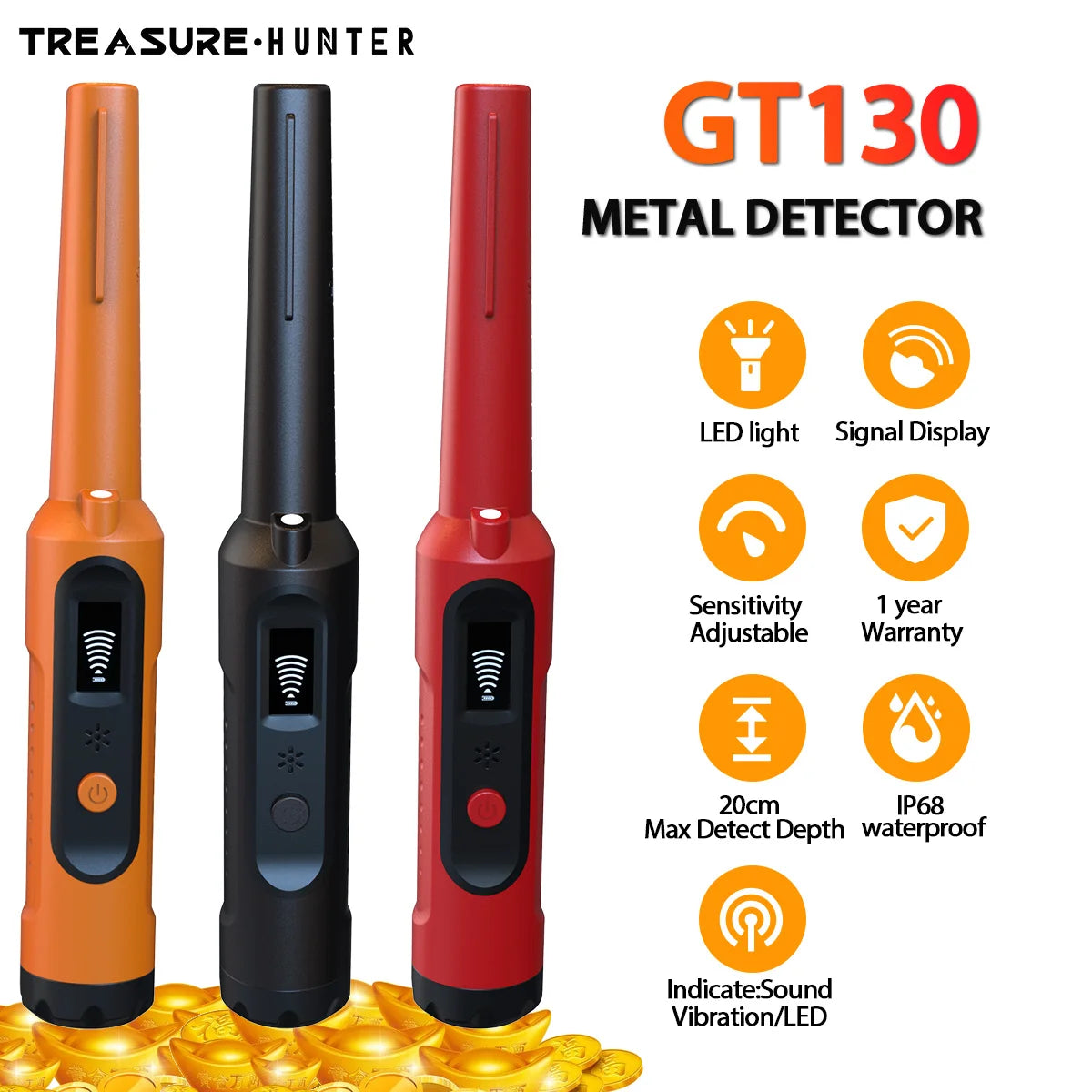 Pinpointer GT130 étanche IP68