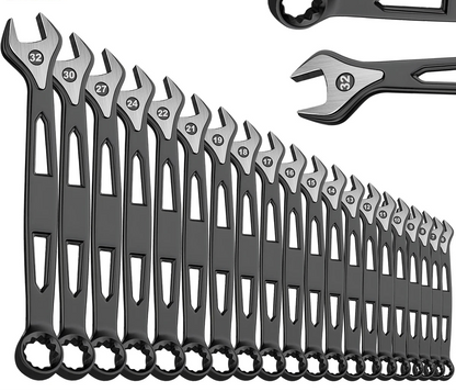 Max Torque  Premium Combination Wrench Set, Chrome Vanadium Steel, Long Pattern Design | Include Metric 6-32mm