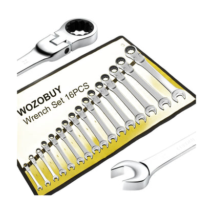 Clés mixtes à cliquet et tête flexible chrome-vanadium, 6 à 23 mm