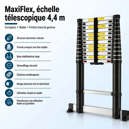 Échelle télescopique MaxiFlex 4,4 m - Barre stabilisante pro