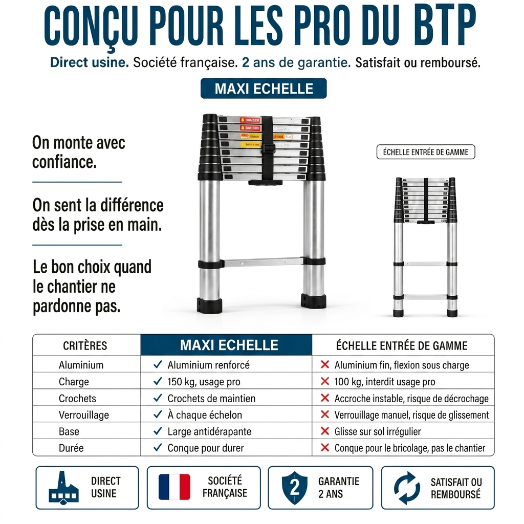 Échelle télescopique MaxiSecure 3,2 m - Compacte pro