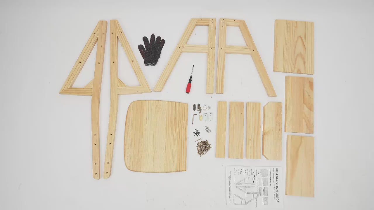 Chaise-escabeau en bois en utilisation