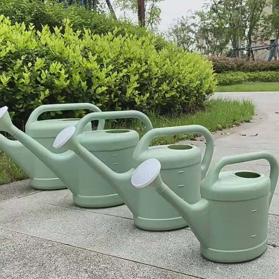 Démonstration d'un arrosoir de jardin à long bec