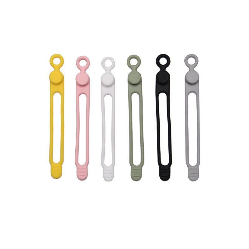 Silicone Cable Organizer For Cables, Reusable Silicone Cord Ties for Headphones, TV, Computer, and USB Cables, Soft Flexible Wear-Resistant Material, Multipurpose Elastic Button Design